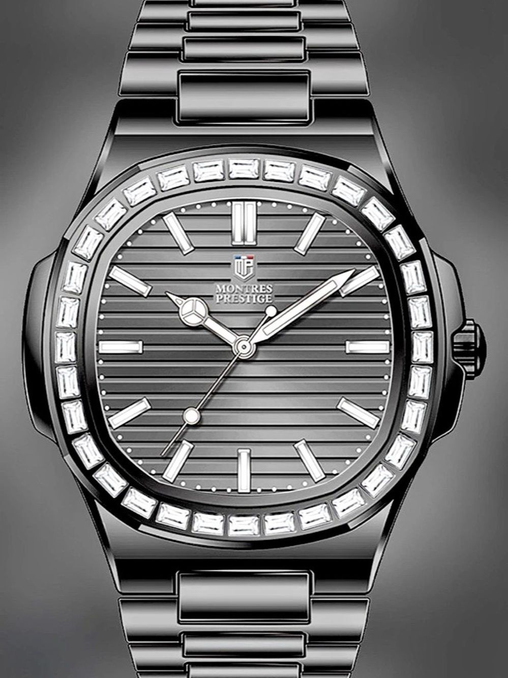 Montres Prestige Men 40mm Metal Black Black dial MPW-0361